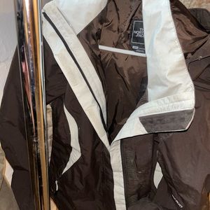 Northface brown shell jacket with fleece